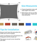 Installation guide for Dark Grey Sun Shade Sail 10x14 Rectangle Canopy For Patio And Backyard, HDPE 185GSM Fabric Blocks Up To 95 Percent UV.