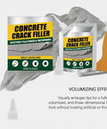 Zero Mess Drip Free Heavy Duty Rubberized Concrete Crack Filler And Cement Repair Sealant Self Leveling Waterproof Flowable Paste packaging with applicator tools.