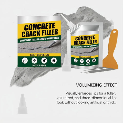 Zero Mess Drip Free Heavy Duty Rubberized Concrete Crack Filler And Cement Repair Sealant Self Leveling Waterproof Flowable Paste packaging with applicator tools.
