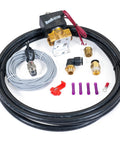 Electric Air Tank Drain Valve Kit With Push Button Inside Cab Control 1/4 NPT complete wiring, fittings, and air line for trucks