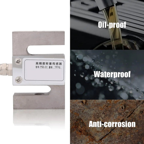 Heavy Duty Built Tough Load Cell Sensor Providing Straight Up Precision Weighing Output For Industrial Mixing Stations And Batching Systems With Zero Hassle Setup shown with oil-proof, waterproof, and anti-corrosion features.