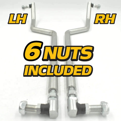 Adjustable Beefed Up Heavy Duty Crimped Steering Drag Link Tie Rod For GY20491 GY20492 Left Hand Right Hand Upgrade With Lock Nuts And 4130 Chromoly Steel For Durable Steering On L100 L105 L107 L108 L110 L111 L118 L120 L130 Tractors, 6 nuts included