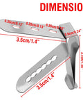 Dimensions of Stainless Steel Thermometer Probe Clip Holder For BBQ And Grill Three Hole Ambient Temperature Clamp shown