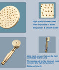 Gold Finish Rain Shower System Set With 8 Inch Rainfall Head And Handheld Spray Wall Mount Dual Function Faucet details