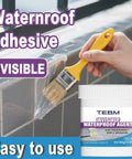 Crystal Clear Waterproof Sealant 500 G Quick Dry Multi Surface Crack Repair Paste Weather Resist Indoor Outdoor Rock Solid Leak Stopper Heavy Duty Fly Finish applied with a brush.