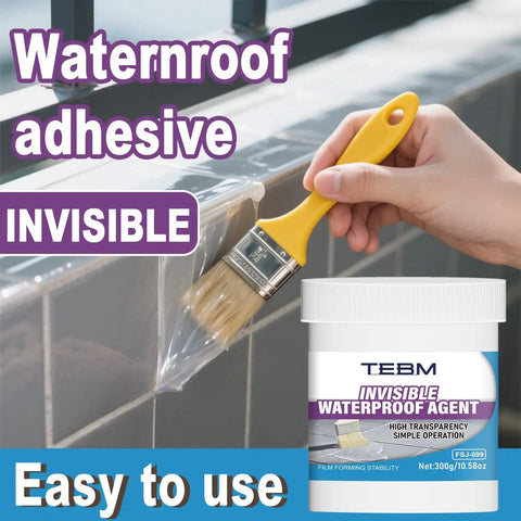 Crystal Clear Waterproof Sealant 500 G Quick Dry Multi Surface Crack Repair Paste Weather Resist Indoor Outdoor Rock Solid Leak Stopper Heavy Duty Fly Finish applied with a brush.