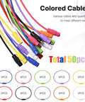 50 Pcs Colored Stainless Steel Wire Keychain Cables, 5.9 Inches Long, 1.5mm Thick, Multi Use Key Ring Loops In 10 Colors