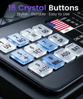 No Sweat Top Loading Digital Money Counter With Advanced Ultraviolet Infrared Anti Counterfeit Tech 16 crystal buttons for easy currency handling.