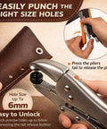Close-up of heavy-duty snap fastener tool from the Heavy Duty Snap Fastener Kit With 210 Pieces Of Marine Grade Stainless Steel Snaps For Canvas Boat Covers Awnings Fabric And Tents Rustproof And Easy To Install All In One Repair Kit Blue, showing 6mm hole punch feature.