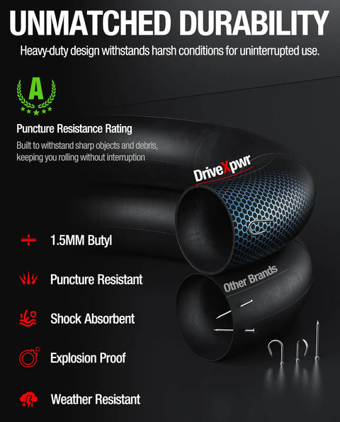 Heavy Duty Fat Tire Inner Tube For 26 Inch Bikes And EBikes Fits 26x3.0 To 3.5 Inch Fat Tires With 32mm Schrader Valve 2 Pack