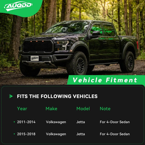 Beefed Up Front End Suspension Kit For 2011 To 2018 Volkswagen Jetta 4 Door compatibility chart with forest backdrop
