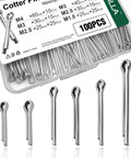 100 Piece Cotter Pins Assortment Kit Stainless Steel 304 Split Pins Set For Lawn Mowers Clamps And Trailer Hitches Plus Mechanical Fastening Needs