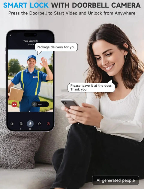 Top Tier Smart Door Lock With Built In Camera And Fingerprint Keypad Serving Up Crisp 780P Video Doorbell Footage For Easy Two Way Chat Plus Frictionless Keyless Entry Auto Lock For Your Front Door
