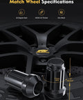 24 Piece M12x1.25 Closed End Lug Nuts Set In Black For Nissan Titan Xterra Frontier Pickup And Infiniti QX4 on a wheel