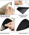 10 Pcs No Slip Shoe Sole Grip Pads Self Adhesive Rubber Traction Sheets For Leather And Smooth Soles installation steps