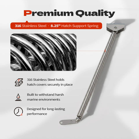 2 Pack Stainless Steel Boat Hatch Spring Support With Heavy Duty Lock For RV Camper Window And Deck Lid Adjustment, 8.25 inch.