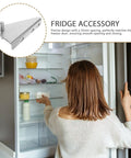 Woman opening freezer showing Refrigerator Door Hinge Set 2 Pack Metal With Noise Reducing Caps with 1.38 inch spacing.