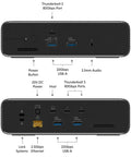Badass Thunderbolt 5 Dock With Built In Ssd Enclosure, 120Gbps Desktop Hub For Mac And Pc, detailed view of connectivity ports and power options.