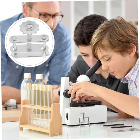 Young students using a microscope with inset of Twenty Pack Spring Water Stop Clip Tubing Clamps For Lab Flow Control And Leakproof Pro Grade Scientific Experiments Ideal For Research And Teaching Labs Medical And Industrial Applications.