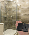 304 Stainless Steel Shower Door Hinges 180 Degree Glass Clamp For Frameless Bathroom Doors Matte Black