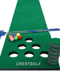 Putting Mat Golf Set With Two Adjustable Putters Six Golf Balls Twelve Hole Covers For Indoor And Outdoor Short Game.