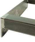 Close-up of Rustic Industrial Style Metal Table Legs With H Style Frame Adjustable Leveling Feet Made In USA Built To Last