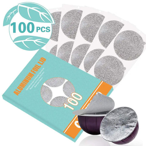 Aluminum Foil Lids For Reusable VertuoLine Coffee Capsules 64mm Compatible With Nespresso VertuoLine Machines 100 Pack BPA Free
