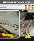 Image of Extensive Brake Line Fittings Kit With 100 Pieces for 1/4 Inch and 3/16 Inch tubing under vehicle installation.