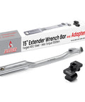 Wrench Extender Tool Set With 15 Inch Bar And Adapter Heavy Duty Forged Steel 2 Piece Design For High Torque Jobs Extended Reach