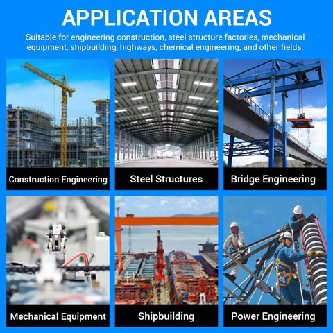 MOUMOUTEN industrial fasteners banner: blue banner showing applications in construction, steel structures, shipbuilding.