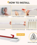 No Drill Self Adhesive Curtain Track For Ceiling Or Wall Mount 5.4 Feet Long Unbendable And Cuttable Supports Up To 18 Pounds Lightweight Durable Plastic Ideal For RV Windows Living Room Bedroom Curtains installation steps