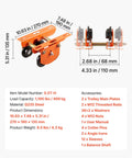 Beefy Electric Hoist Trolley Kit, 1100 Lb Capacity, Fits PA200 PA250 PA300 PA400 PA500 with dimensions and specs displayed
