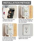 Installation of Five Pack 1 Gang Electrical Outlet Box Extenders With Ten Screws White High Temperature PA Material For Fire Resistant Easy Install Converts Standard Boxes To Add Extra Outlet Space Power Outlet Accessories.