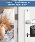 Touch Sensor Door Alarm With 120db Ultra Loud Ring Vibration Triggered Portable Security For Doors Totally For Home Apartment Hotel Travel Bedrooms Kids Toddlers Elderly Guests Keeps Your Space Safe And Quiet on hotel door