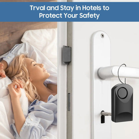 Touch Sensor Door Alarm With 120db Ultra Loud Ring Vibration Triggered Portable Security For Doors Totally For Home Apartment Hotel Travel Bedrooms Kids Toddlers Elderly Guests Keeps Your Space Safe And Quiet on hotel door