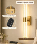 Two Pack Battery Operated Wall Sconces With 16000mAh Rechargeable Battery, wall-mounted, gold finish, remote included