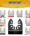 Hiinny 20-piece titanium oscillating tool blade set for wood, plastics and metal (universal) front view