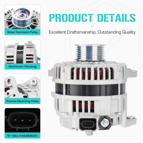 Durable 4.0L V6 Alternator Replacement for Frontier Xterra and Pathfinder 2005 2007 4.0 Engine aluminum housing