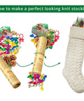 Cozy Knitted Christmas Stocking Gift Bags For Candy Treats And Small Gifts Door Window Wall Decor Holiday Stocking Decorations