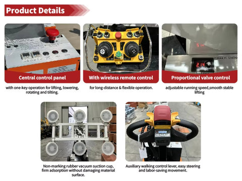 Heavy Duty Electric Vacuum Glass Lifter With Slick Suction Cups For Rock Solid Window Installation And Pro Grade Construction Hauling Jobs That Bring Legit Muscle Without Giving You Any Real Trouble control panel features and remote control for efficient operation.