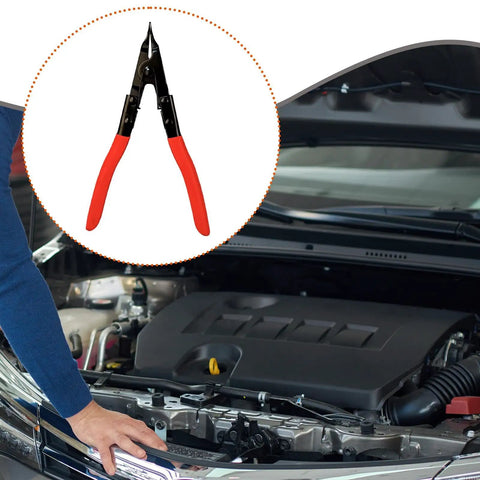Spring Loaded Flat Tip Retaining Pliers With Circlip Lock Mechanism Pro Grade Heavy Duty Steel Build For Vehicle Repair