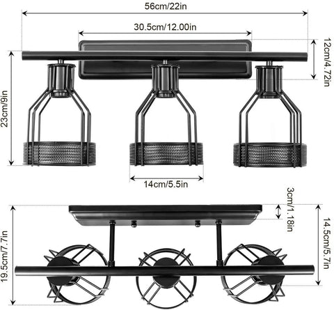 Industrial Vanity Light Plug In Three Light Retro Cage Wall Sconce With Metal Shade Corded Vintage Indoor Lighting For Dressing Table Mirror And Cabinet Perfect For Rustic Urban Home Decor