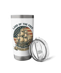 Patriotic Stainless Steel Insulated Tumbler With US Flag Sailboat Design, Keeps Drinks Cold Or Hot, Great 4th Of July Gift