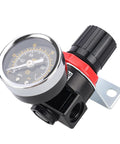 Air Pressure Regulator For Pneumatic Tools One Quarter Inch PT 0 To 150 Psi With Pressure Gauge And Mounting Bracket