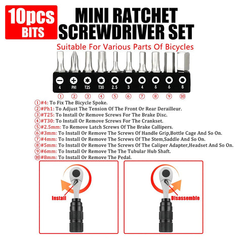 Portable 28 Piece Bike Tool Kit With Magnetic One Quarter Inch Torque Wrench And Ratchet Screwdriver Set for bicycles.