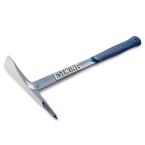 Rock Pick 17 Inch Geologist Tool With Pointed Tip And Chisel End, USA Made With Shock Reduction Grip, side view on white background