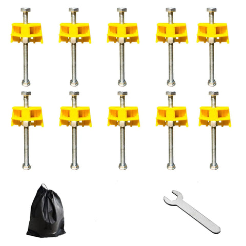 Tile Leveling System Kit With Portable Lifting Tool, 10 locators and wrench for walls, floors, doors, cabinets 5mm to 90mm