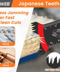 Japanese Teeth Multitool Blades 10 Pack Extra Long Zero Cut Saw Kit For Lumber Plywood And Drywall No Sweat Precision Cuts With Smooth Operator Finish showing cutting through wood, highlighting clean cuts.