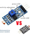 Comparison of two photosensitive sensor modules in All In One 16 In 1 Smart Home Sensor Kit For Arduino And Raspberry Pi