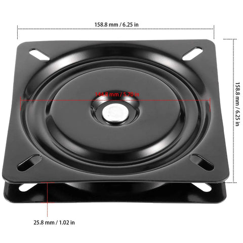 3 Piece Six And A Quarter Inch Bar Stool Swivel Plate Heavy Duty Steel Seat Swivel Base Mount For Stool And Chair Black
